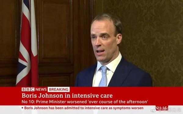 英国首相病情恶化转入ICU 以备使用呼吸机