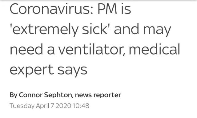俄媒:英首相“将使用呼吸机”，英国回怼，结果遭到打脸