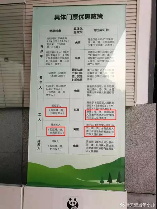 真的假的？成都熊猫基地 “台湾现役军人”出示有效证件可免票？