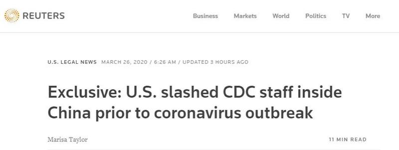 路透追曝：疫情前美政府在华还做过这件事！