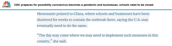 担心新冠肺炎在美流行 美疾控中心：有可能效仿中国停工停学